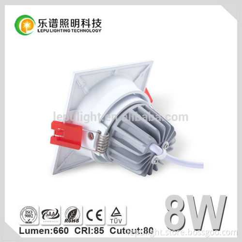 ATLAS recessed aluminum 8w CRI>85 cob lighting ceiling downlight IP44
